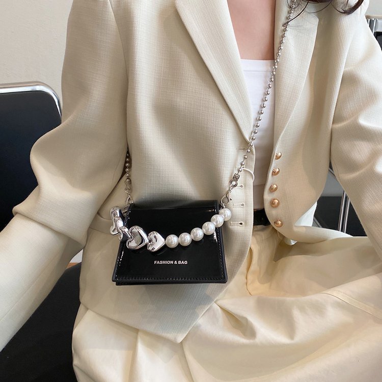 PU Crossbody Small Square Bag with Magnetic Closure and Stitching - Image 2