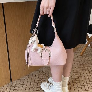 Candy Color PU Triangle Crossbody Bag with Zipper