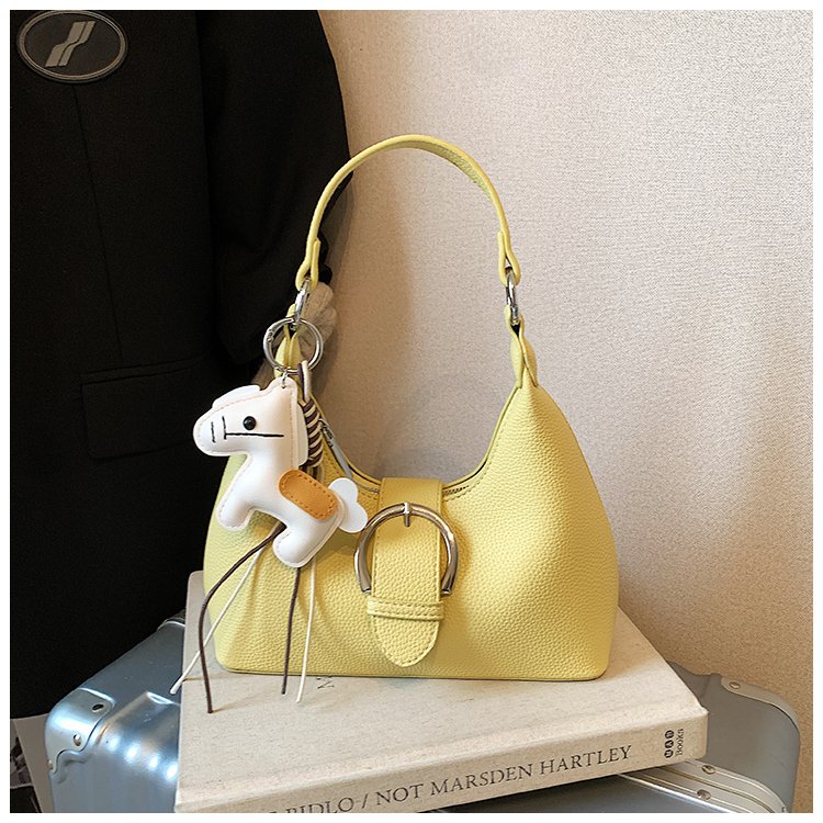 Candy Color PU Triangle Crossbody Bag with Zipper - Image 3
